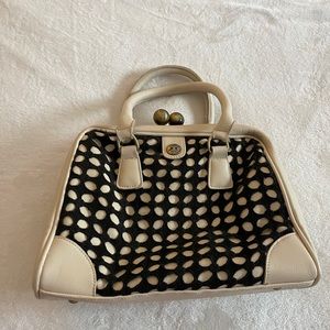 Darling purse w/ retro clips and crochet overlay.